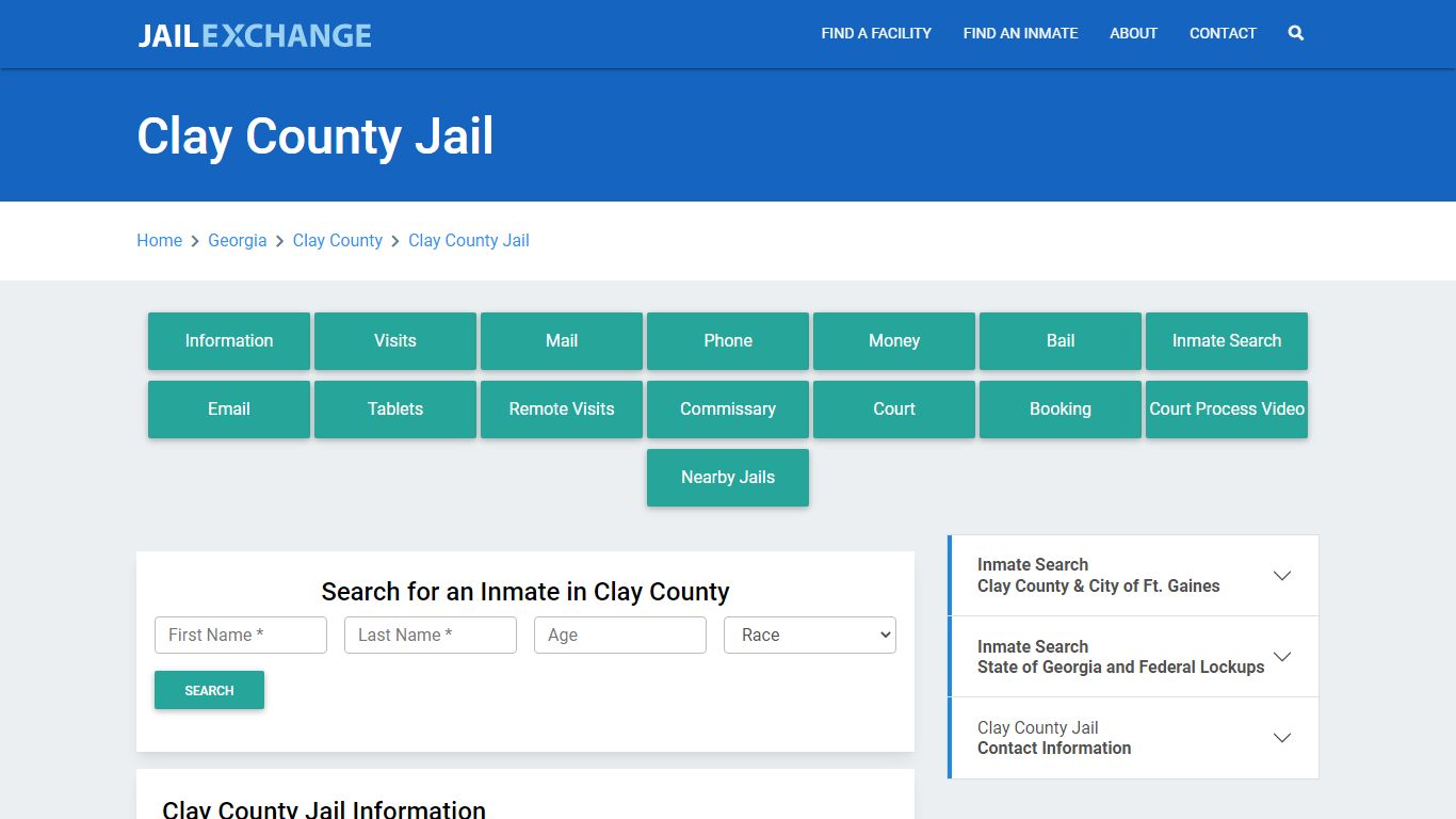 Clay County Jail Roster Lookup, GA, Inmate Search - Jail Exchange